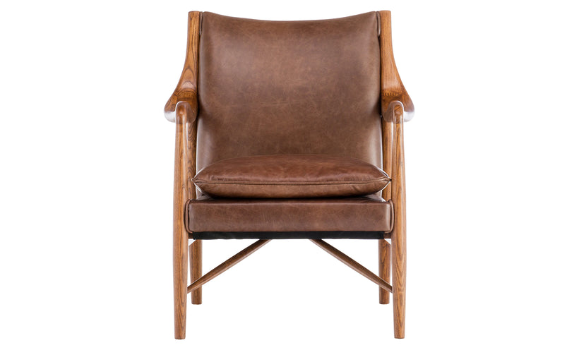 Kiannah Brown Leather Club Chair